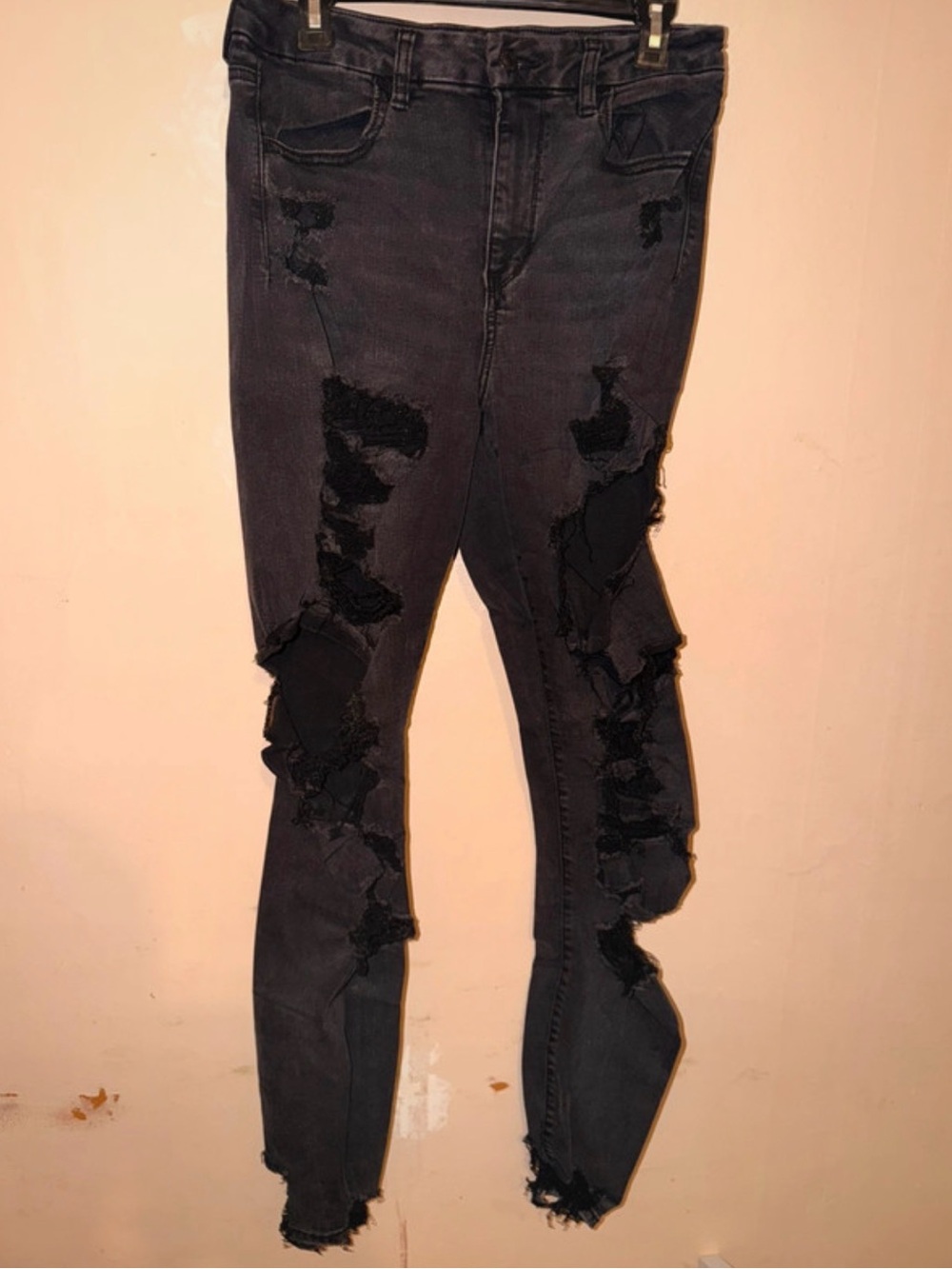 Black Distressed Skinny Jeans